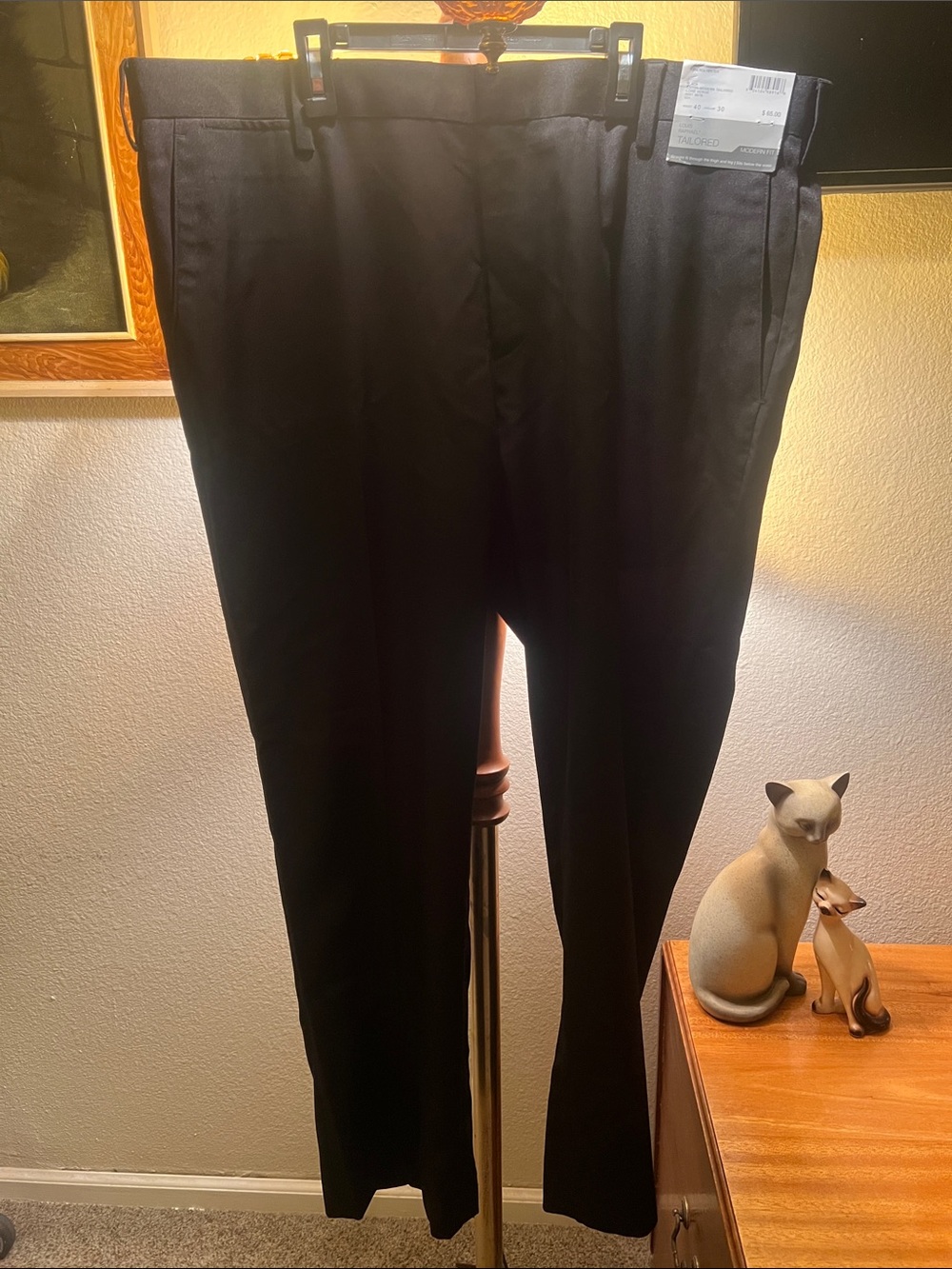Louis Raphael Men's Black Dress Trousers